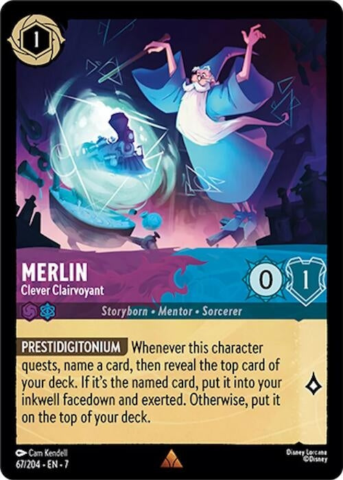 Image for Merlin - Clever Clairvoyant (67/204) (Archazia's Island) - Disney Lorcana