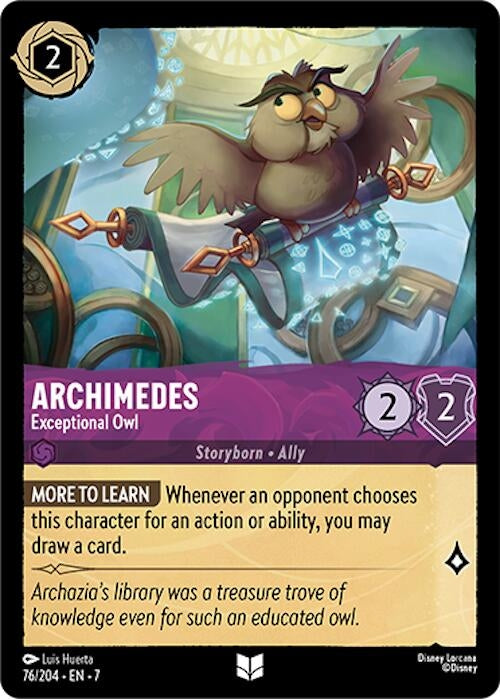Image for Archimedes - Exceptional Owl (76/204) (Archazia's Island) - Disney Lorcana
