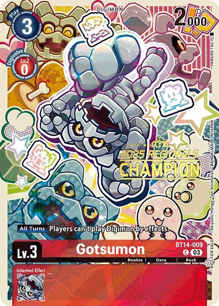 Image for Gotsumon (2025 Regionals Champion) (BT14-009 C) (Blast Ace) - Digimon Card Game