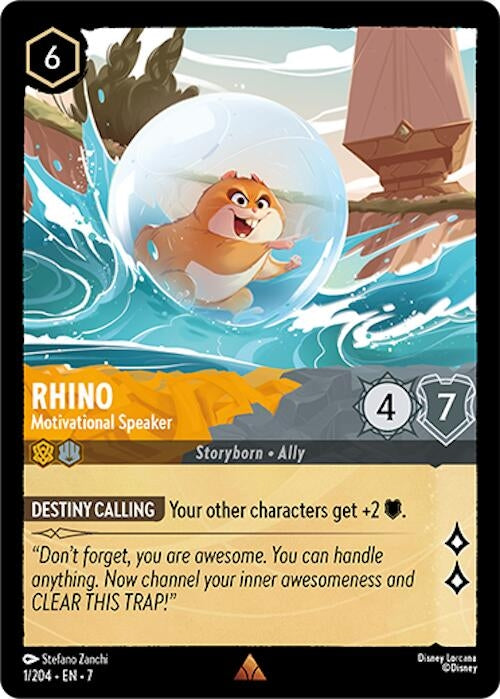 Image for Rhino - Motivational Speaker (1/204) (Archazia's Island) - Disney Lorcana