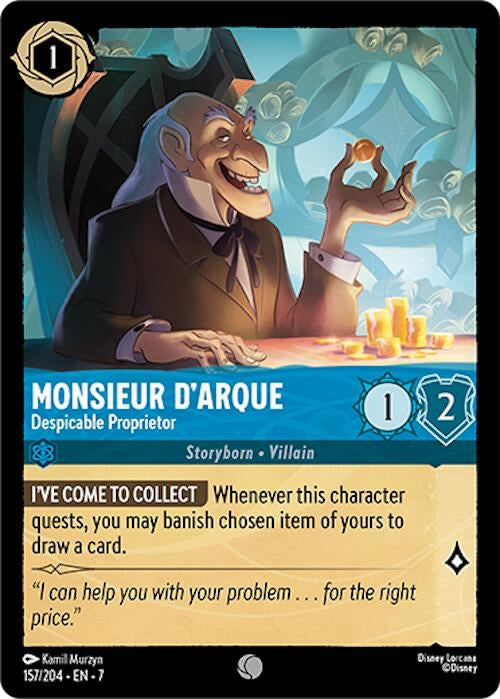 Image for Monsieur D'Arque - Despicable Proprietor (157/204) (Archazia's Island) - Disney Lorcana