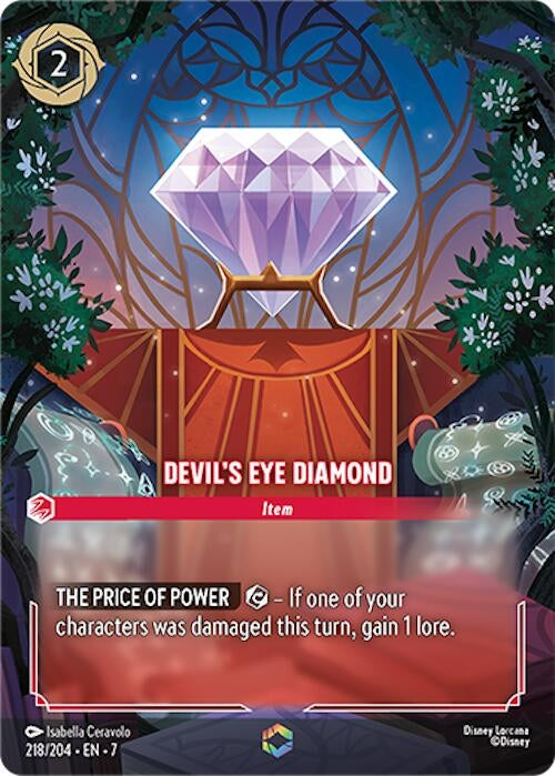 Image for Devil's Eye Diamond (Enchanted) (218/204) (Archazia's Island) - Disney Lorcana