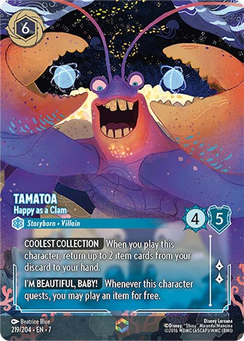 Image for Tamatoa - Happy as a Clam (Enchanted) (219/204) (Archazia's Island) - Disney Lorcana