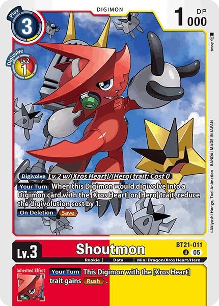 Image for Shoutmon (BT21-011 U) (World Convergence) - Digimon Card Game