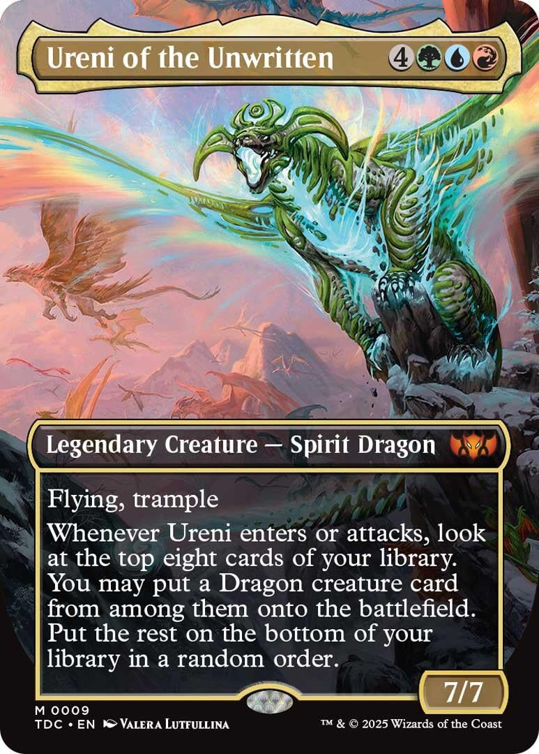 Image for Ureni of the Unwritten (Borderless) (9) (Commander: Tarkir: Dragonstorm) - Magic: The Gathering