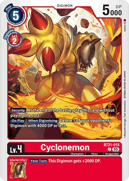 Image for Cyclonemon (BT21-015 C) (World Convergence) - Digimon Card Game