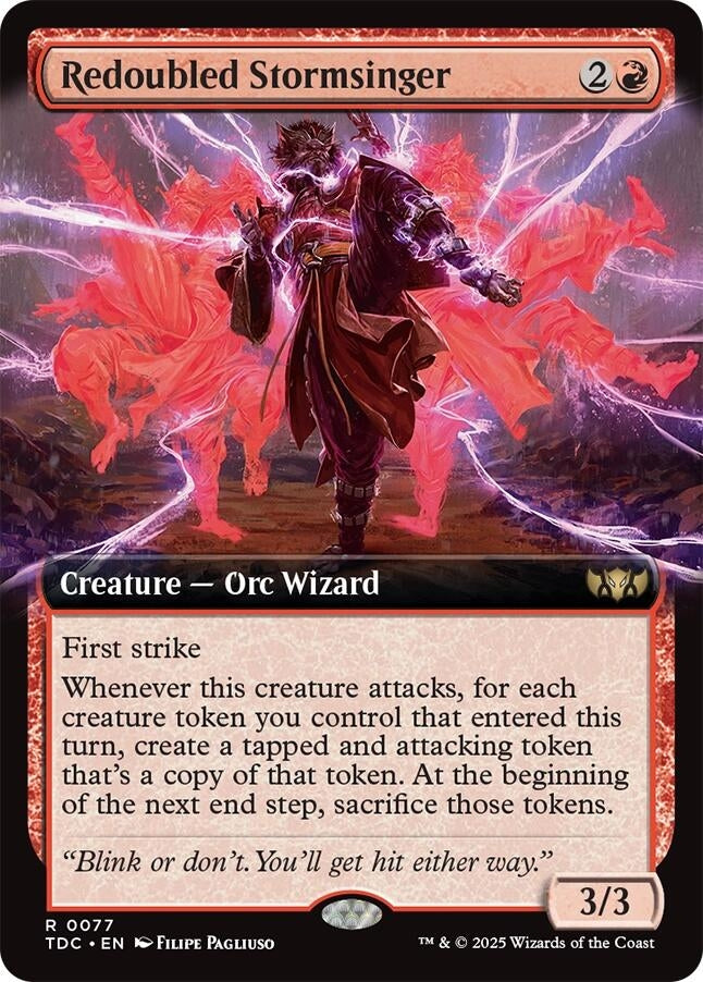 Image for Redoubled Stormsinger (Extended Art) (77) (Commander: Tarkir: Dragonstorm) - Magic: The Gathering