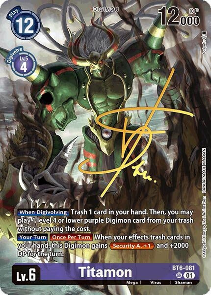 Image for Titamon (Rare Pull) (BT6-081 SR) (World Convergence) - Digimon Card Game