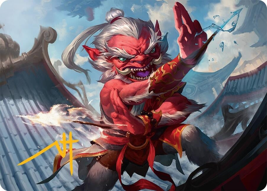 Image for Devoted Duelist Art Card (15/54) (Gold-Stamped Signature) (15) (Art Series: Tarkir: Dragonstorm) - Magic: The Gathering