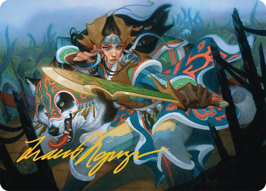 Image for Eshki Dragonclaw Art Card (23/54) (Gold-Stamped Signature) (23) (Art Series: Tarkir: Dragonstorm) - Magic: The Gathering