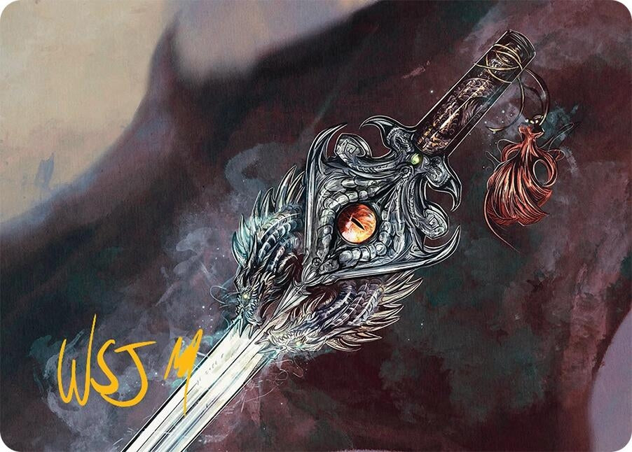 Image for Dragonfire Blade Art Card (40/54) (Gold-Stamped Signature) (40) (Art Series: Tarkir: Dragonstorm) - Magic: The Gathering