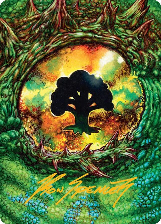 Image for Forest Art Card (32/54) (Gold-Stamped Signature) (32) (Art Series: Tarkir: Dragonstorm) - Magic: The Gathering