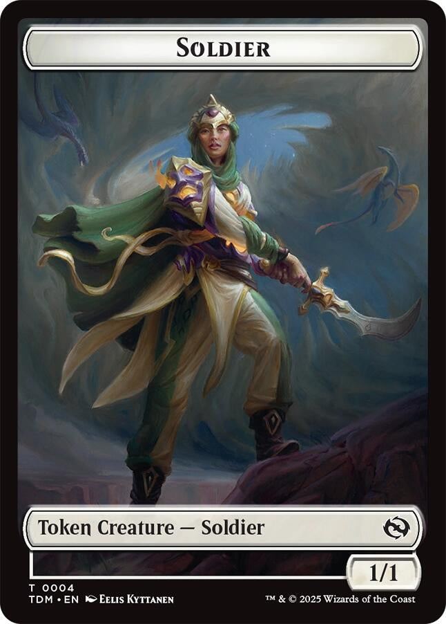 Image for Soldier (0004) // Soldier (0005) Double-Sided Token (4 // 5) (Tarkir: Dragonstorm) - Magic: The Gathering