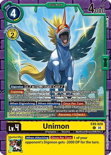 Image for Unimon (EX9-029 C) (Versus Monsters) - Digimon Card Game