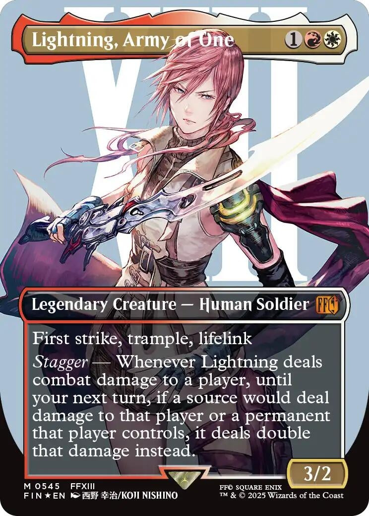 Image for Lightning, Army of One (0545) (Borderless) (Surge Foil) (545) (FINAL FANTASY) - Magic: The Gathering