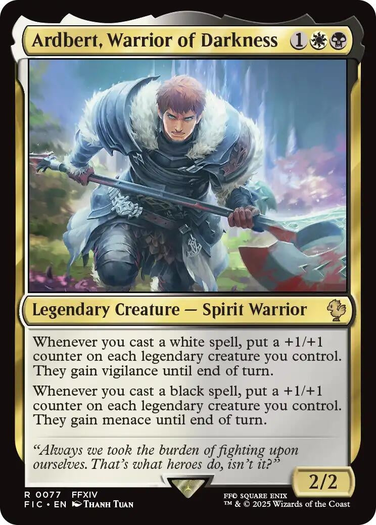 Image for Ardbert, Warrior of Darkness (77) (Commander: FINAL FANTASY) - Magic: The Gathering