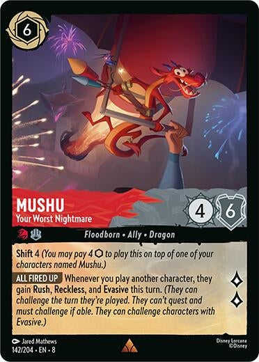 Image for Mushu - Your Worst Nightmare (142/204) (Reign of Jafar) - Disney Lorcana
