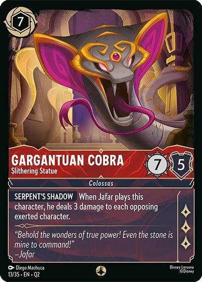 Image for Gargantuan Cobra - Slithering Statue (13/35) (Illumineer's Quest: Palace Heist) - Disney Lorcana