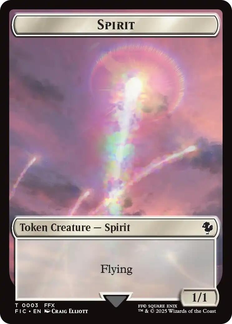 Image for Spirit // Hero (0002) Double-Sided Token (2 // 3) (Commander: FINAL FANTASY) - Magic: The Gathering