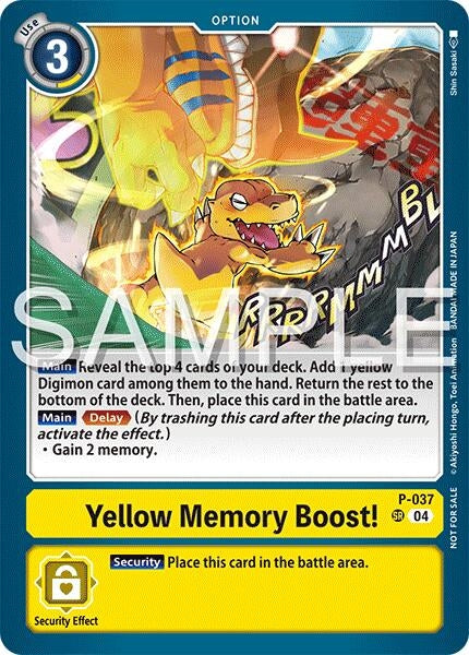 Image for Yellow Memory Boost! (Time Stranger Demo Deck) (P-037 SR) (Digimon Demo Deck Exclusive Cards) - Digimon Card Game