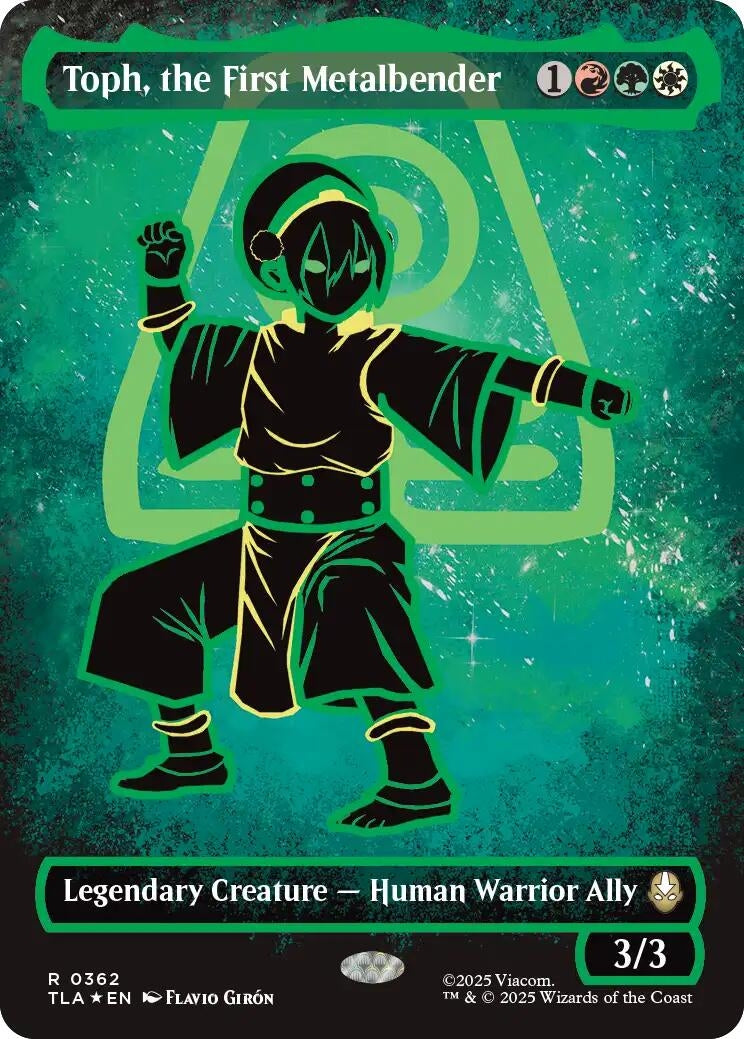 Image for Toph, the First Metalbender (Borderless Battle Pose) (362) (Avatar: The Last Airbender) - Magic: The Gathering