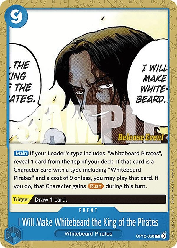 Image for I Will Make Whitebeard the King of the Pirates (OP12-058) (Legacy of the Master Release Event Cards) - One Piece Card Game