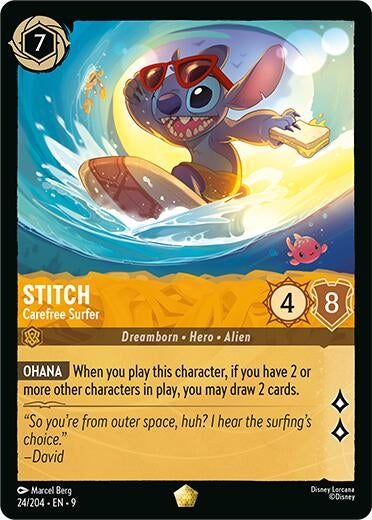 Image for Stitch - Carefree Surfer (24/204) (Fabled) - Disney Lorcana