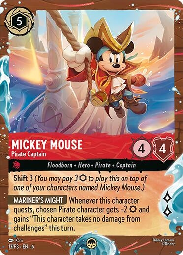 Image for Mickey Mouse - Pirate Captain (Disney Cruise Promo) (13) (Disney Lorcana Promo Cards) - Disney Lorcana