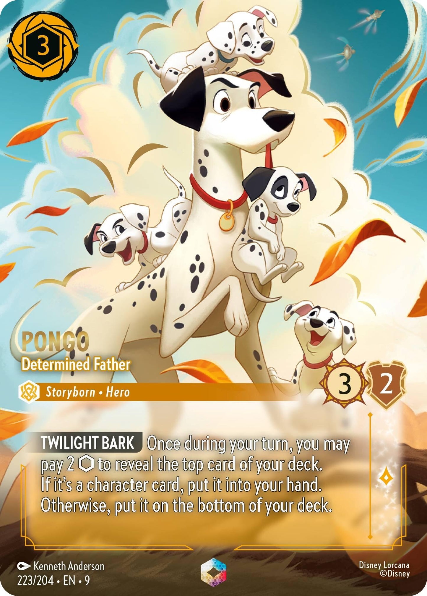 Image for Pongo - Determined Father (Enchanted) (223/204) (Fabled) - Disney Lorcana