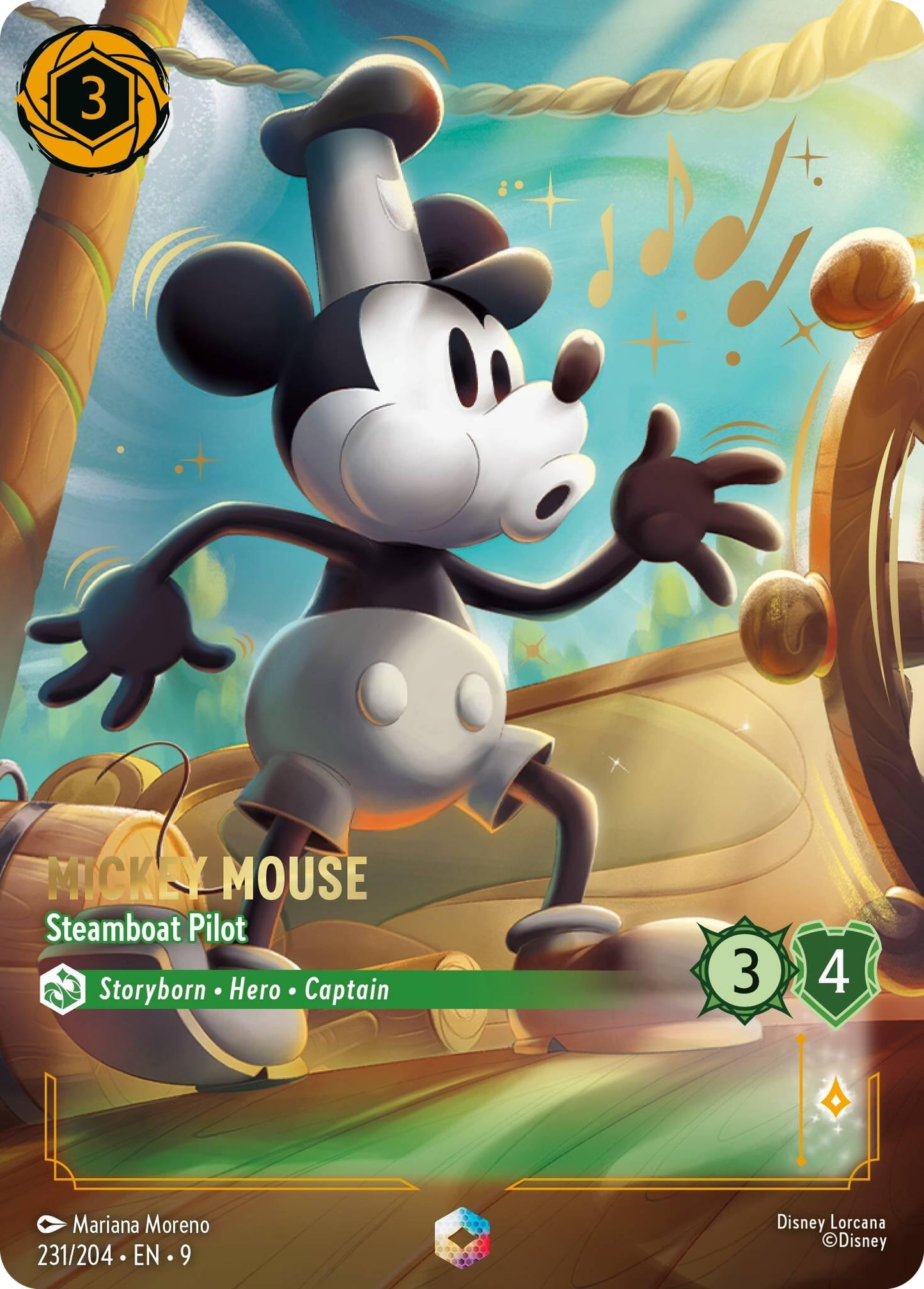 Image for Mickey Mouse - Steamboat Pilot (Enchanted) (231/204) (Fabled) - Disney Lorcana