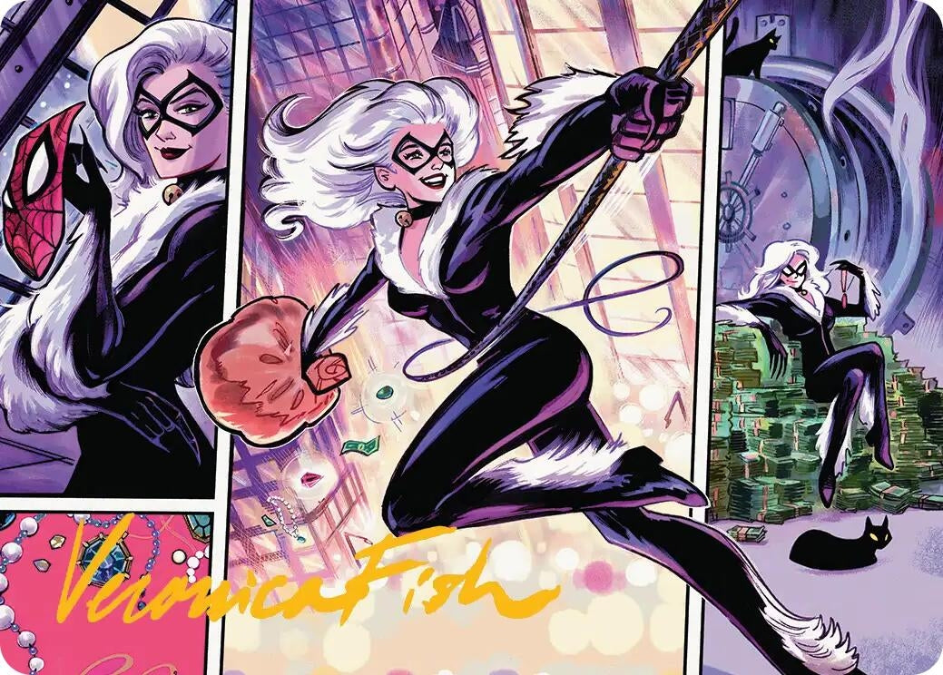 Image for Black Cat, Cunning Thief Art Card (Gold-Stamped Signature) (44) (Art Series: Marvel's Spider-Man) - Magic: The Gathering