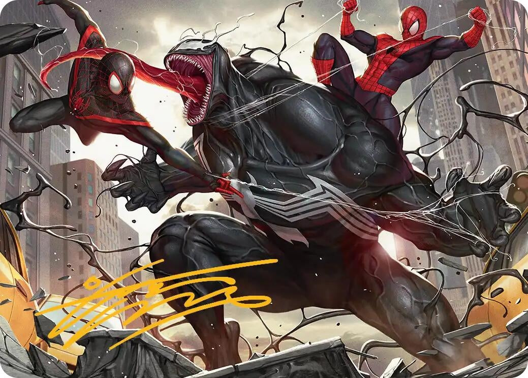 Image for Terrific Team-Up Art Card (Gold-Stamped Signature) (23) (Art Series: Marvel's Spider-Man) - Magic: The Gathering