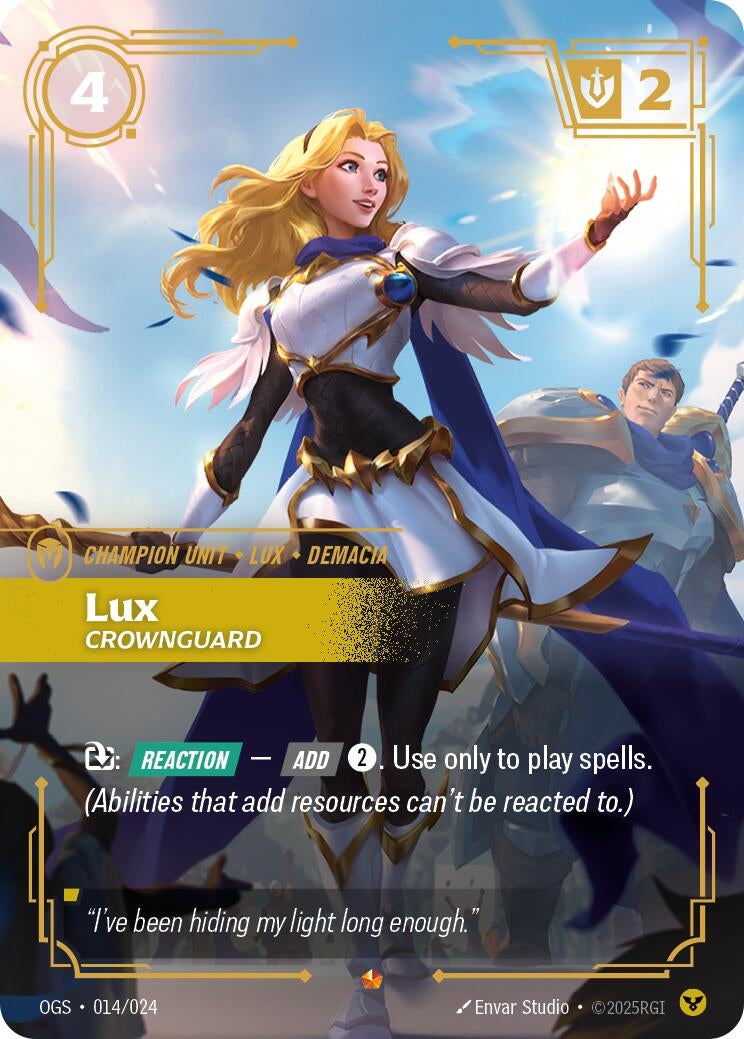 Image for Lux - Crownguard (014/024) (Origins: Proving Grounds) - Riftbound: League of Legends Trading Card Game