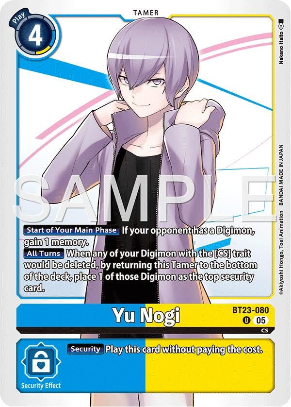 Image for Yu Nogi (BT23-080 U) (Hackers' Slumber) - Digimon Card Game