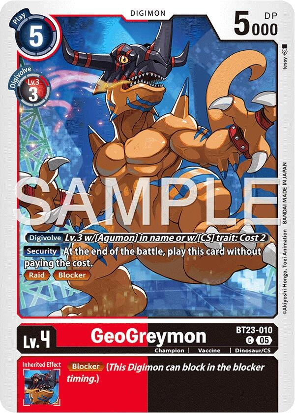 Image for GeoGreymon (BT23-010 C) (Hackers' Slumber) - Digimon Card Game