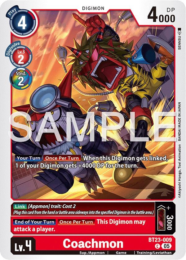 Image for Coachmon (BT23-009 C) (Hackers' Slumber) - Digimon Card Game