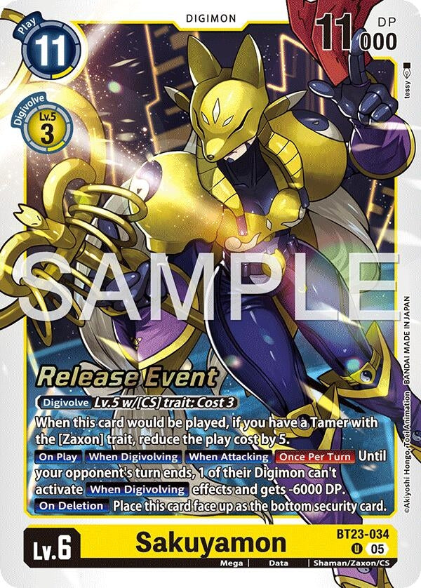 Image for Sakuyamon (BT23-034 U) (Hackers' Slumber Release Event Cards) - Digimon Card Game