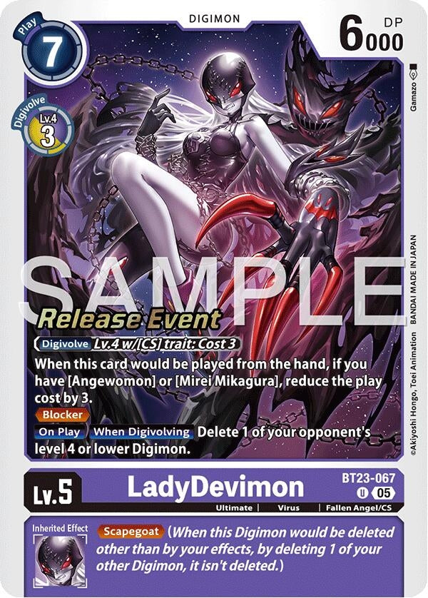 Image for LadyDevimon (BT23-067 U) (Hackers' Slumber Release Event Cards) - Digimon Card Game