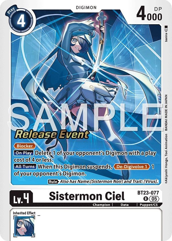 Image for Sistermon Ciel (BT23-077 R) (Hackers' Slumber Release Event Cards) - Digimon Card Game
