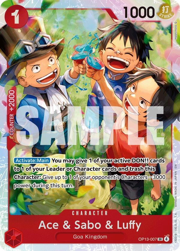 Image for Ace & Sabo & Luffy (OP13-007) (Carrying On His Will) - One Piece Card Game
