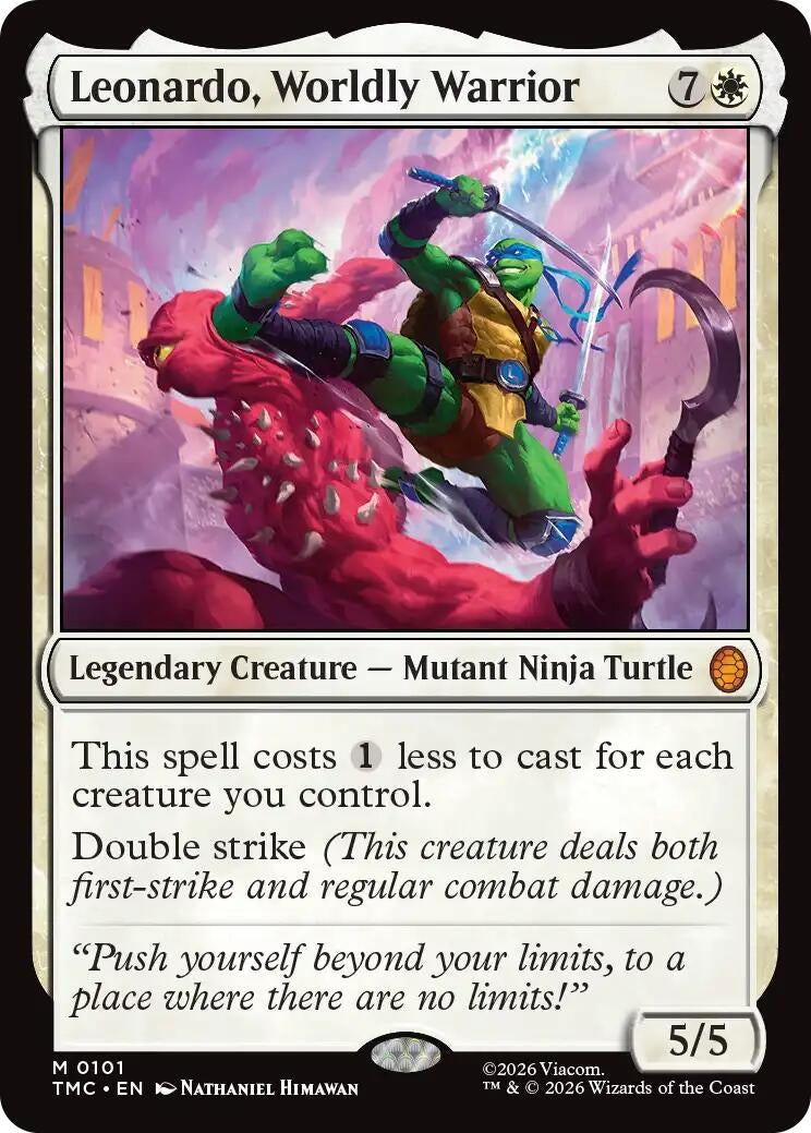 Image for Leonardo, Worldly Warrior (101) (Commander: Teenage Mutant Ninja Turtles) - Magic: The Gathering