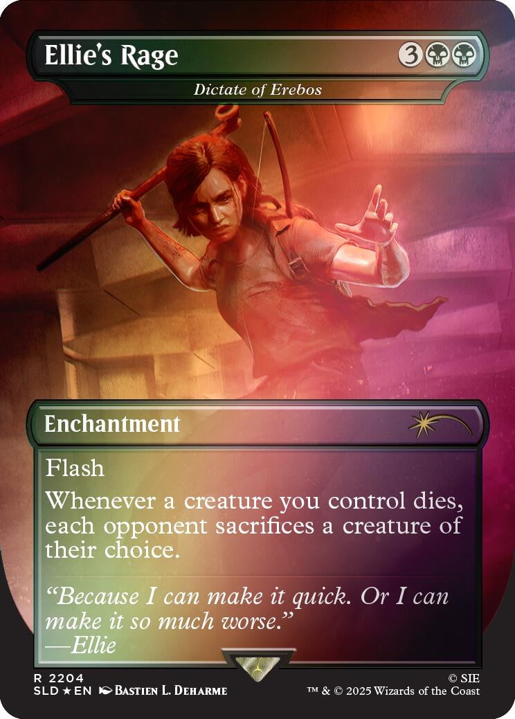 Image for Ellie's Rage - Dictate of Erebos (Rainbow Foil) (2204) (Secret Lair Drop Series) - Magic: The Gathering