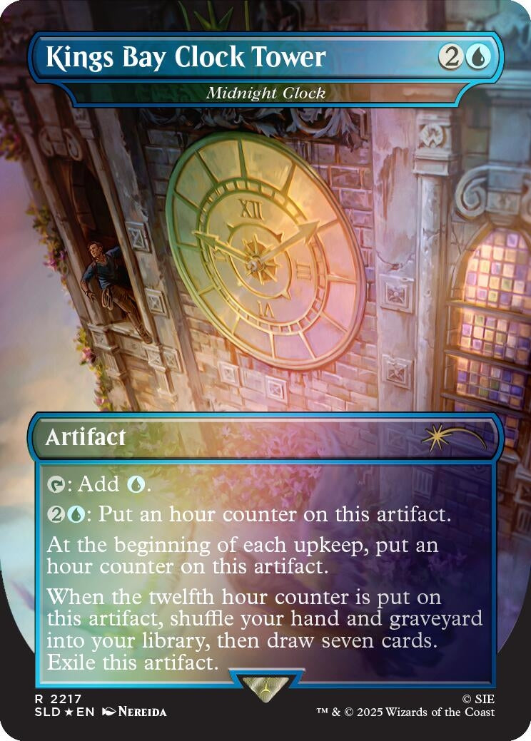 Image for Kings Bay Clock Tower - Midnight Clock (Rainbow Foil) (2217) (Secret Lair Drop Series) - Magic: The Gathering