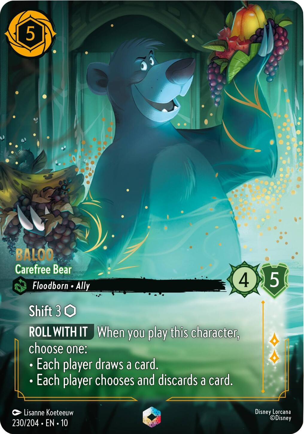 Image for Baloo - Carefree Bear (Enchanted) (230/204) (Whispers in the Well) - Disney Lorcana
