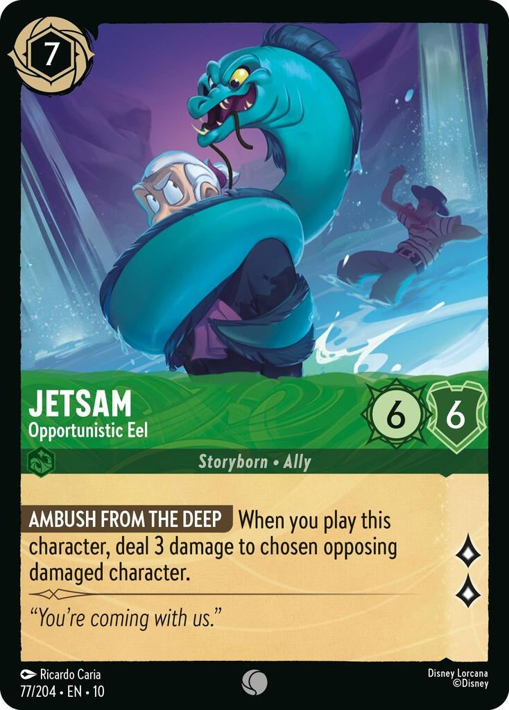 Image for Jetsam - Opportunistic Eel (77/204) (Whispers in the Well) - Disney Lorcana