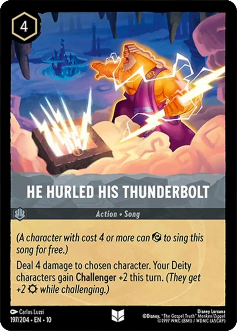 Image for He Hurled His Thunderbolt (197/204) (Whispers in the Well) - Disney Lorcana