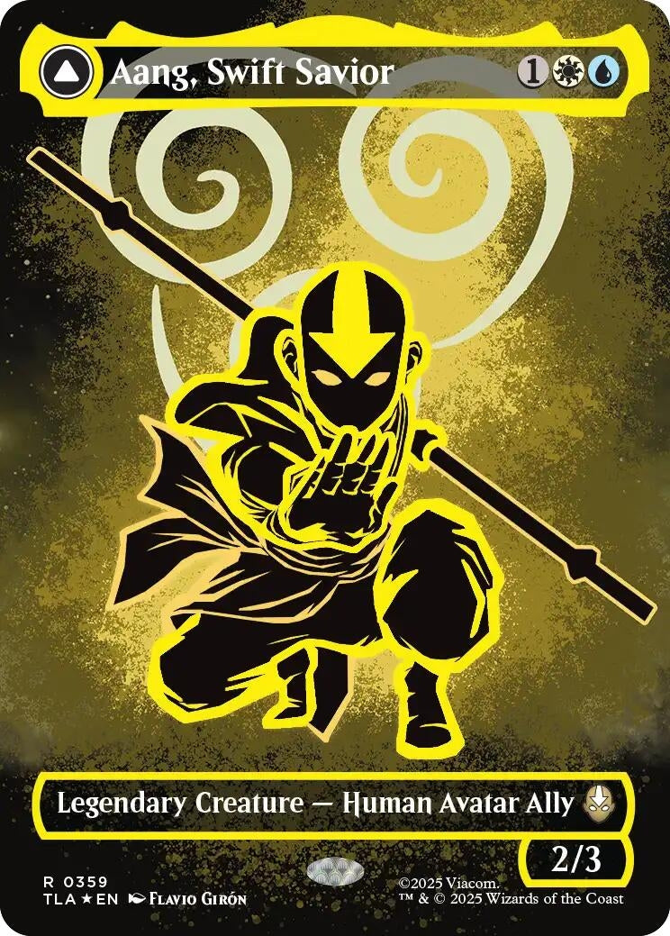 Image for Aang, Swift Savior (Borderless) (Neon Ink Foil) (359) (Avatar: The Last Airbender) - Magic: The Gathering