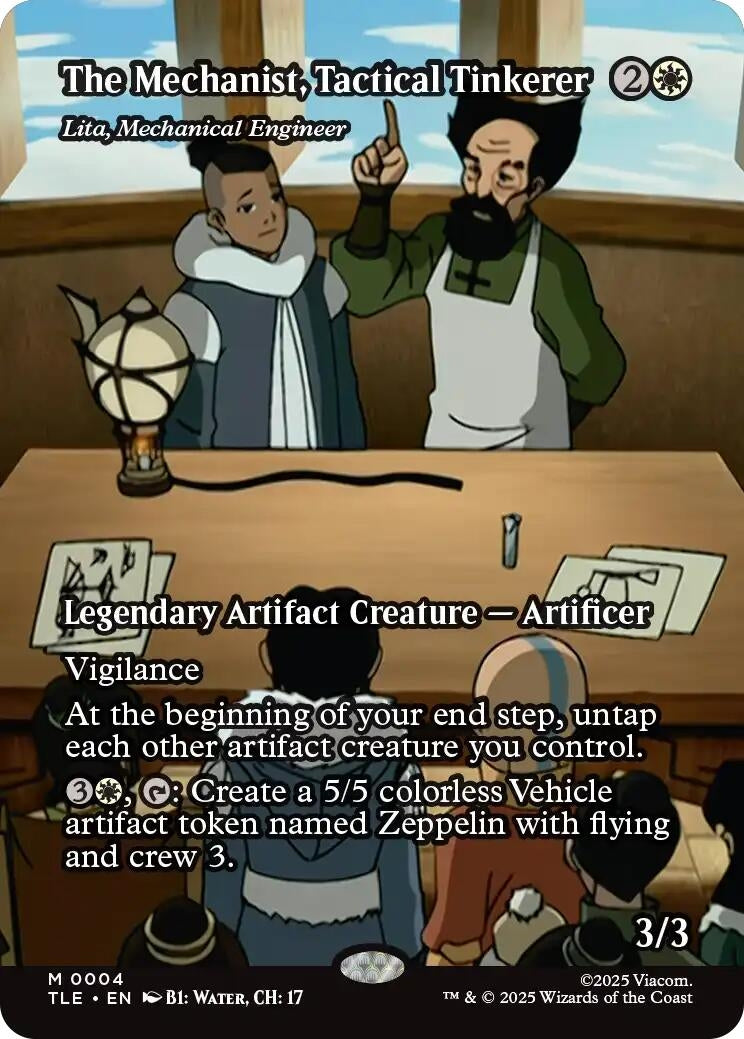 Image for The Mechanist, Tactical Tinkerer - Lita, Mechanical Engineer (Borderless) (4) (Avatar: The Last Airbender: Eternal-Legal) - Magic: The Gathering