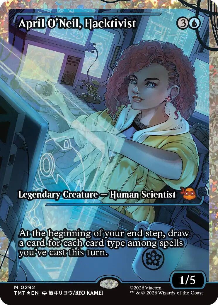 Image for April O'Neil, Hacktivist (0292) (Showcase) (Fracture Foil) (292) (Teenage Mutant Ninja Turtles) - Magic: The Gathering