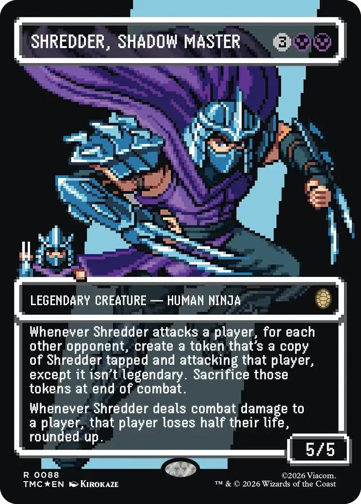 Image for Shredder, Shadow Master (Borderless) (Surge Foil) (88) (Teenage Mutant Ninja Turtles) - Magic: The Gathering